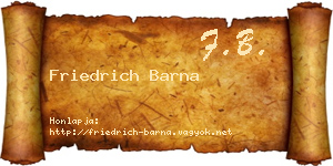 Friedrich Barna névjegykártya