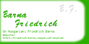 barna friedrich business card